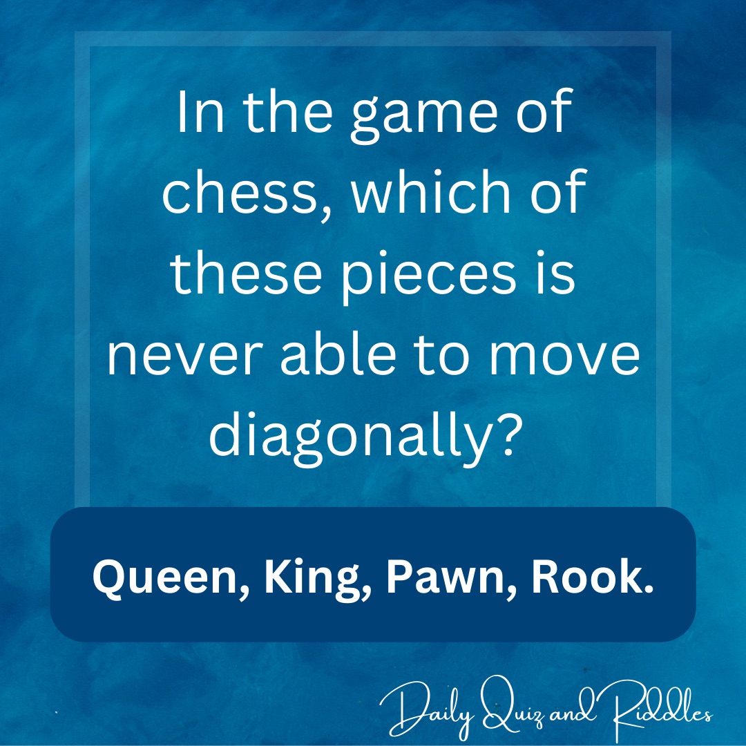 In the game of chess, which one cannot move diagonally Daily Quiz and