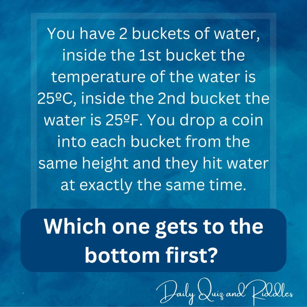 Two buckets and a coin Daily Quiz and Riddles