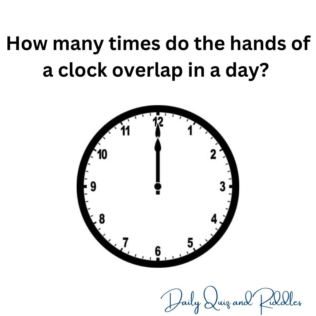 How many times do the hands of a clock overlap in a day? - Daily Quiz