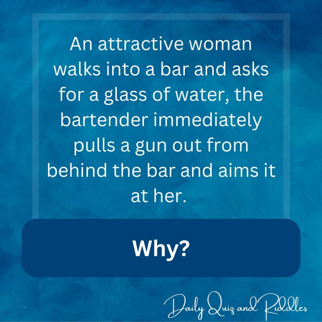 An attractive woman walks into a bar