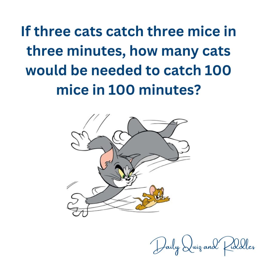 If three cats catch three mice in three minutes