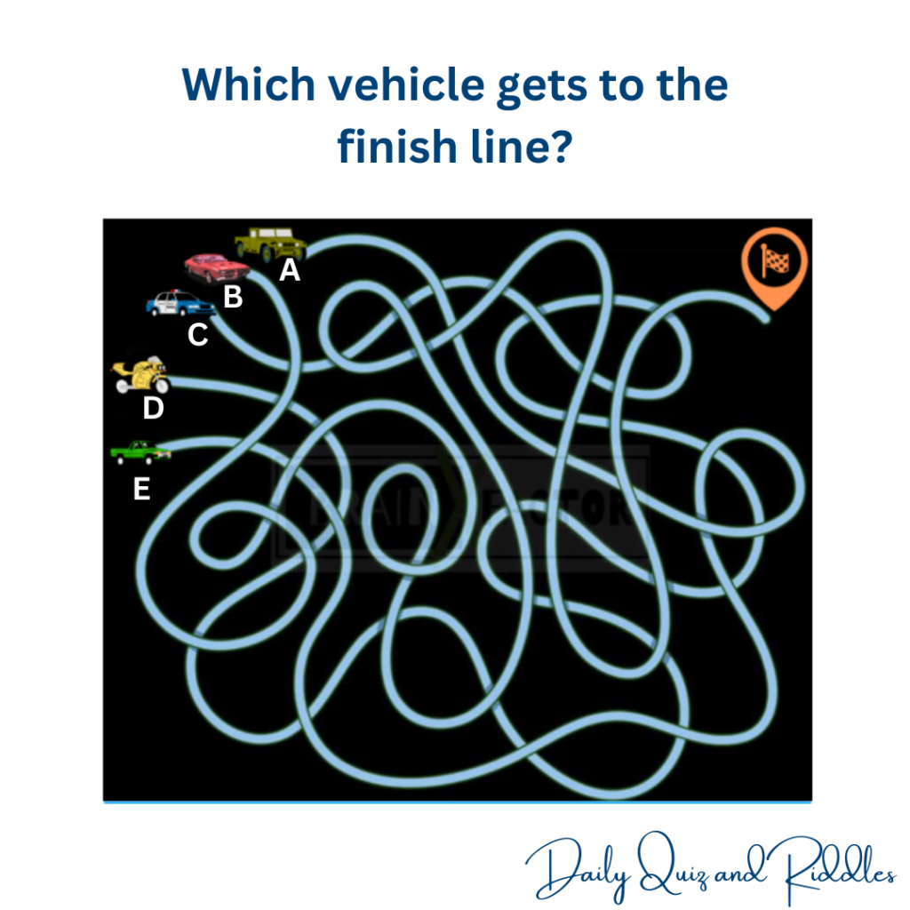 Which vehicle gets to the finish line?